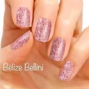 Color Street Belize Bellini Rare HTF Pink Glitter Nail Polish Strips